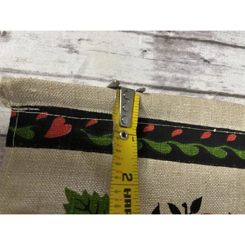 1969 Vintage MCM Linen Calendar Tea Towel Wall Hanging Dutch Folk Art